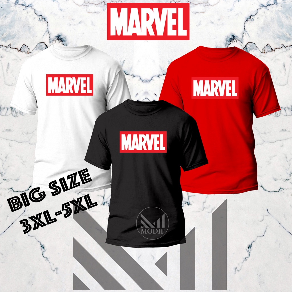 Big Size Marvel T-shirt | plus Size baju t-shirt (3xl-5xl)" 100% Cotton Unisex Round Neck short slee