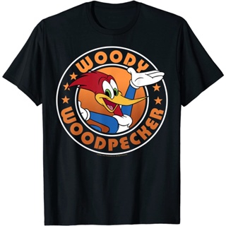 ไอเทมเด็ด!!เสื้อยืด พิมพ์ลายข้อความ Woody Woodpecker วงกลม แฟชั่นสําหรับครอบครัว และผู้ใหญ่_03