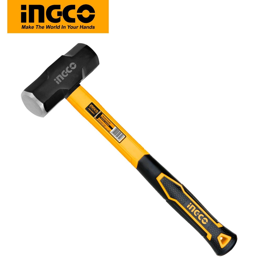 INGCO ค้อนปอนด์ 2 ปอนด์ 2lb Sledge Hammer รุ่น HSLH8802  ด้ามจับไฟเบอร์จับกระชับมือ ดีเยี่ยม