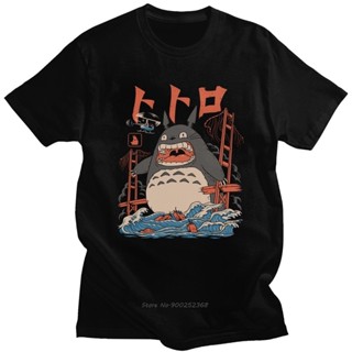 เสื้อยืด☂เพื่อนบ้านของฉัน Totoro เสื้อโจมตี ผู้ชายผ้าฝ้าย มิยาซากิ ฮายาโอะ อะนิเมะ