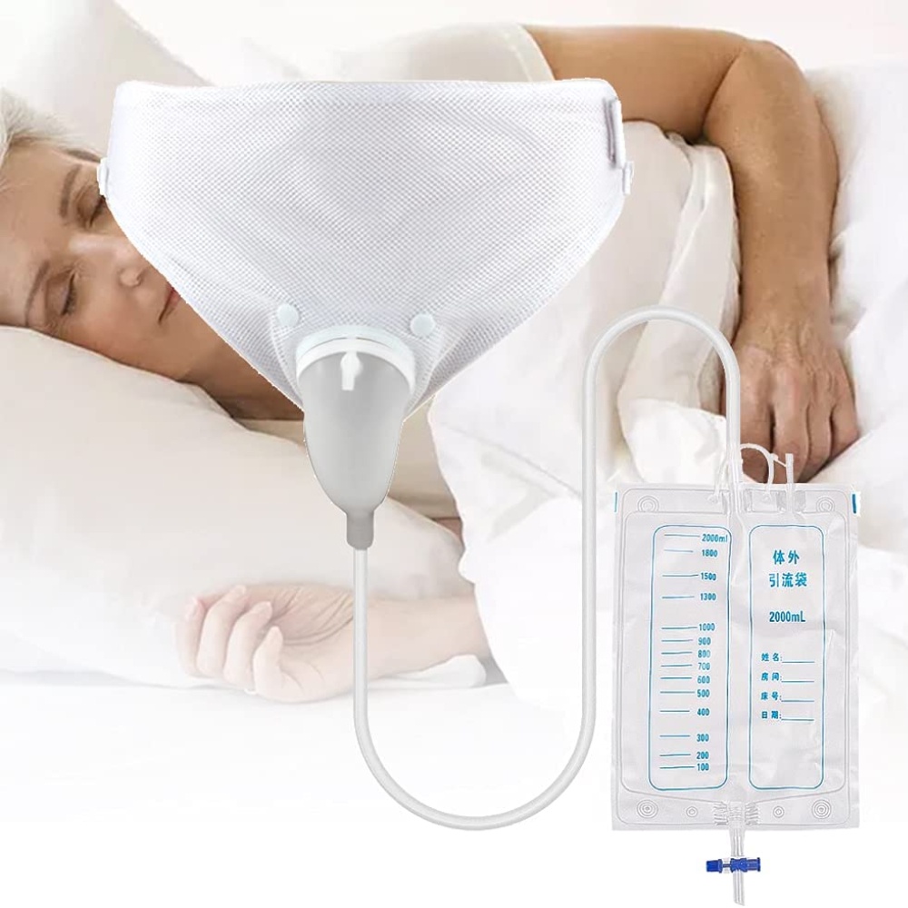 Reusable ชายปัสสาวะกระเป๋าปัสสาวะซิลิโคนปัสสาวะช่องทาง Pee Holder Collector with Catheter for Old Men Feminine Hygiene