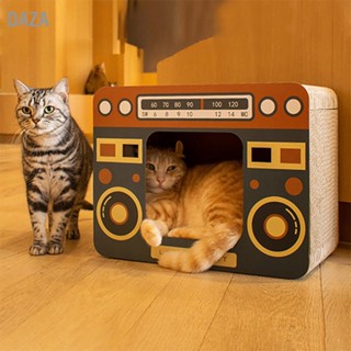 DAZA Cardboard Cat Scratch House บ้านแมว Scratcher ระบายอากาศขนาดใหญ่สำหรับพักผ่อนเล่น