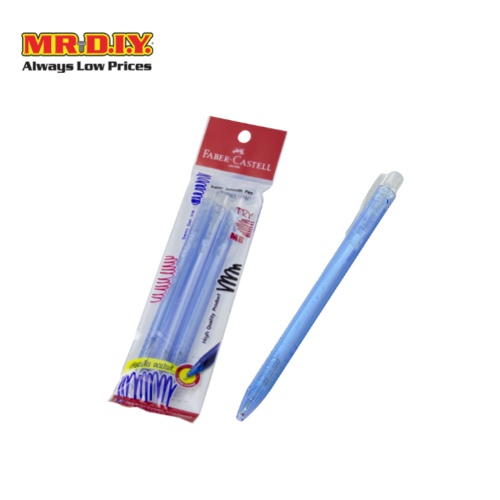 Faber-Castell ปากกาลูกลื่น 0.5 มม. แบบกด สีน้ำเงิน (แพ็ก 3 ด้าม)