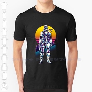 Cotton T-Shirt Metal Gear Solid - Solid Snake Retrowave Summer Funny T Shirt For Men Retro 80S Disco Vicecity Miami_01