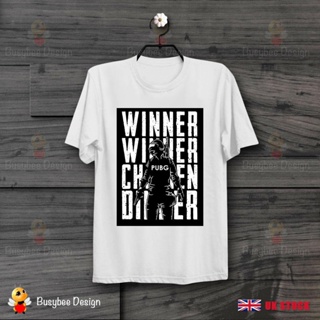 Yilin6 [พร้อมส่ง] เสื้อยืดผ้าฝ้าย 100% พิมพ์ลาย Winner Winner Chicken Dinner Pubg B476 โอเวอร์ไซซ์ ของขวัญคริสต์มาส_01