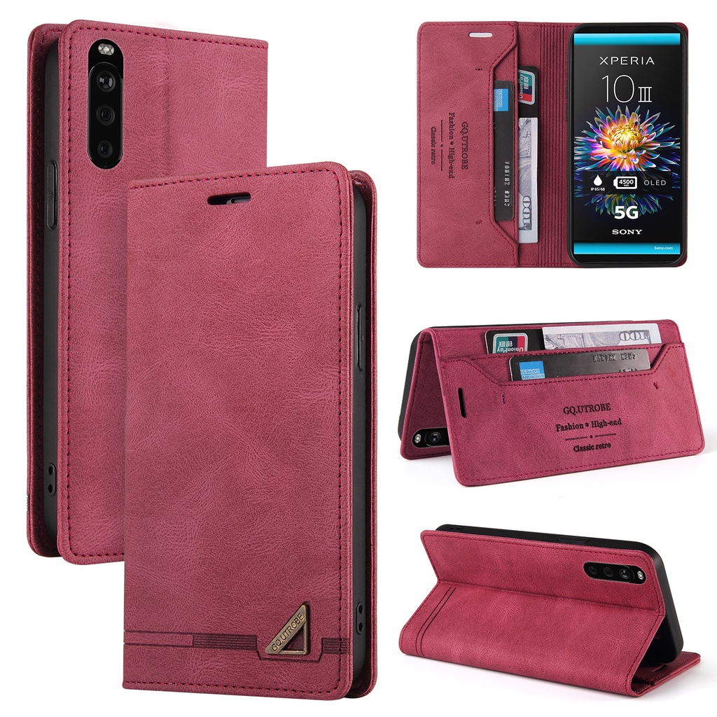 เคสฝาพับ เคสเปิดปิด Case for Sony Xperia 1 VII 10 VI 2024 V IV 1 II 5 III 2 3 4 5 6 7 5G โทรศัพท์หนัง TPU นิ่ม ฝาพับแม่เหล็ก พร้อมช่องใส่บัตร สไตล์เรโทร สําหรับ Metal Logo Leather Case Flip Cover Magnetic Wallet ฝาพับหนัง YG008 ราคา ถูกที่สุด ดีลบีเคเค แกลเลอรีภาพที่ 2