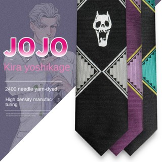 เนคไท JOJO แฮนด์เมด แต่งซิป แบบเข้ารูป ลายกะโหลก สีดํา สไตล์ญี่ปุ่น สําหรับผู้ชาย