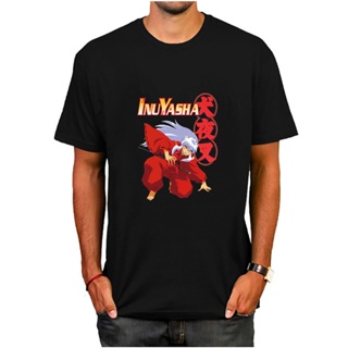 Hot Anime InuYasha T-Shirt Unisex Fashion Women Men short sleeves Hip Hop Top Black_01