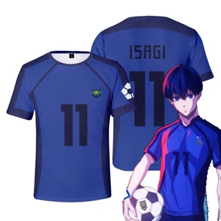 เสื้อยืดแขนสั้น พิมพ์ลายกราฟิกอนิเมะ BLUE LOCK Isagi Yoichi สไตล์ฮาราจูกุ สําหรับผู้หญิง และผู้ชาย