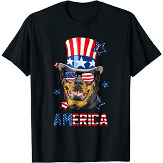 Rottweiler T-Shirt American Flag 4th Of July Patriotic Dog_04