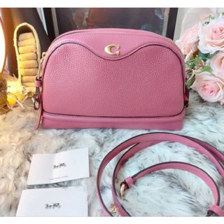 👜💖รับวาเลนไทน์ สวยสีชมพู💖โดมไร้หู tag หนังทั้งใบ #Coach #CROSSBODY