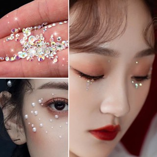 Internet celebrities tear drill mole paste face decoration eye makeup pearl stage photo fairy eye corner eye bright diamond