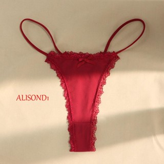 Alisond1 กางเกงชั้นในจีสตริง เอวต่ํา สไตล์เกาหลี เรียบง่าย สําหรับผู้หญิง