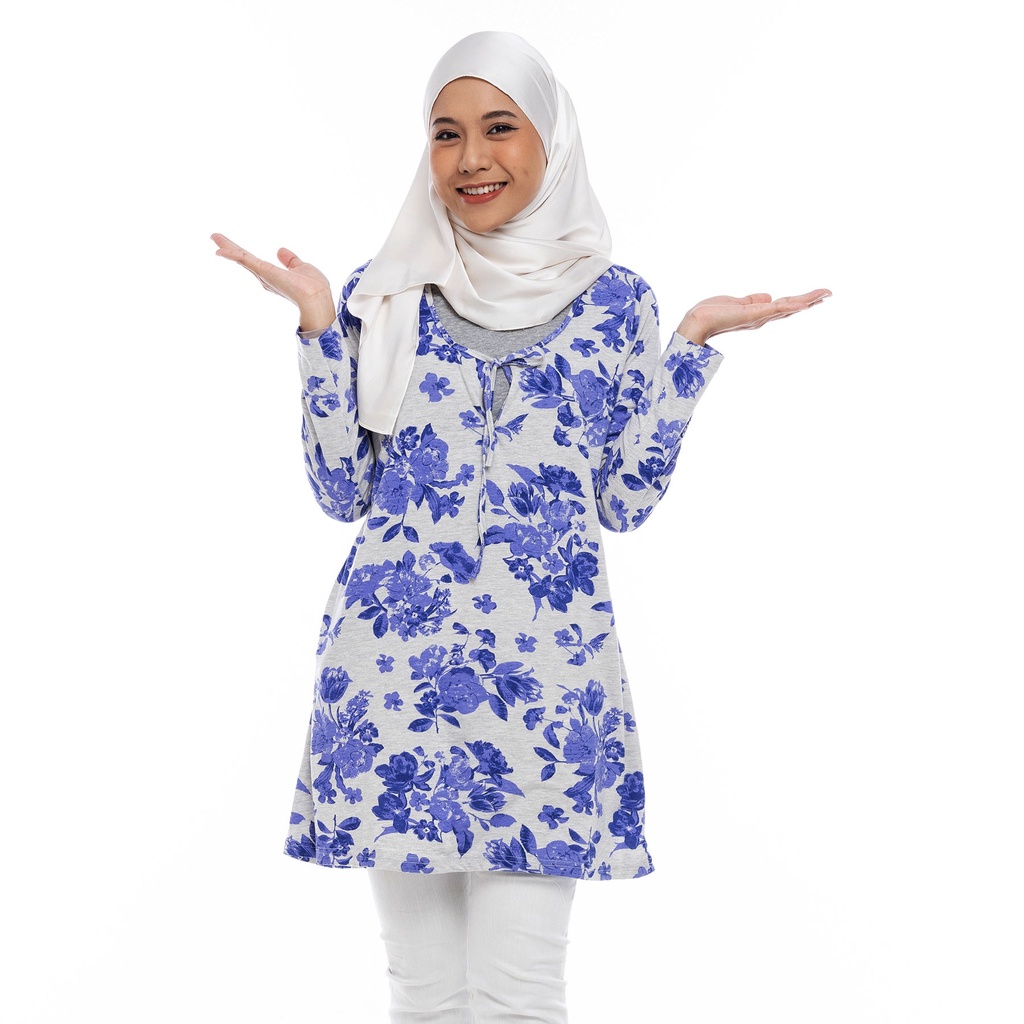 AQEELA Nursing Vertical Front T-Shirt- สีม่วง (ai999i)