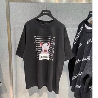 เสื้อยืดแขนสั้น พิมพ์ลาย Balenciaga Crime Dog สําหรับผู้ชาย และผู้หญิง