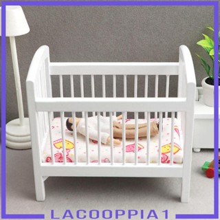 [Lacooppia1] เปลไม้ สไตล์โมเดิร์น พร้อมเครื่องนอน สําหรับตกแต่งบ้านตุ๊กตา