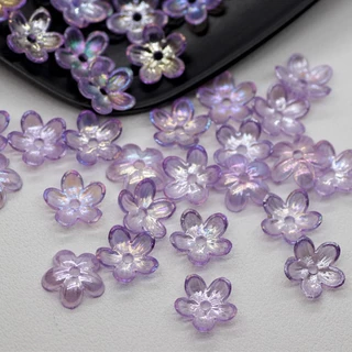ลูกปัดอะคริลิคใส ลายดอกไม้ แฮนด์เมด 12 มม. DIY 100 ชิ้น