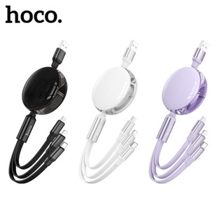 Hoco X78 3 in 1 สายชาร์จ USB Type C ชาร์จไว ยืดหดได้ สําหรับโทรศัพท์มือถือ 12 13 14 Micro Lightnin M+L+C 2A 1 เมตร