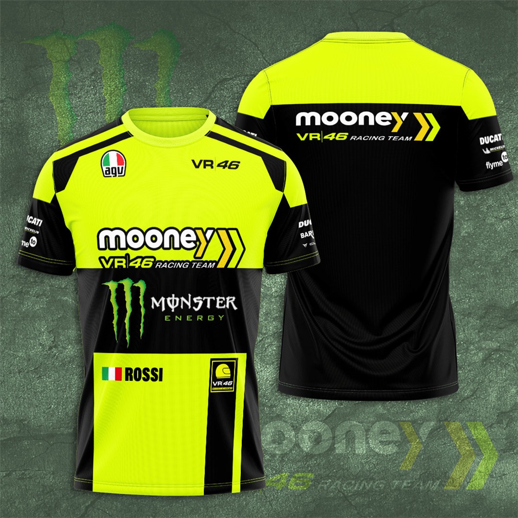 เสื้อยืดแขนสั้น ลายแข่งรถจักรยานยนต์ VR46 Yamaha Racing Team แฟชั่นฤดูร้อน สําหรับผู้ชาย และผู้หญิง
