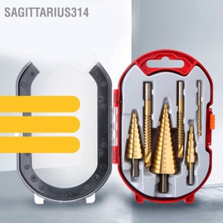 Sagittarius314 6PCS Step เจาะ Bit Set Metal สวมทนความแข็งสูง Reaming Drill Bits พร้อมกล่องเก็บของ