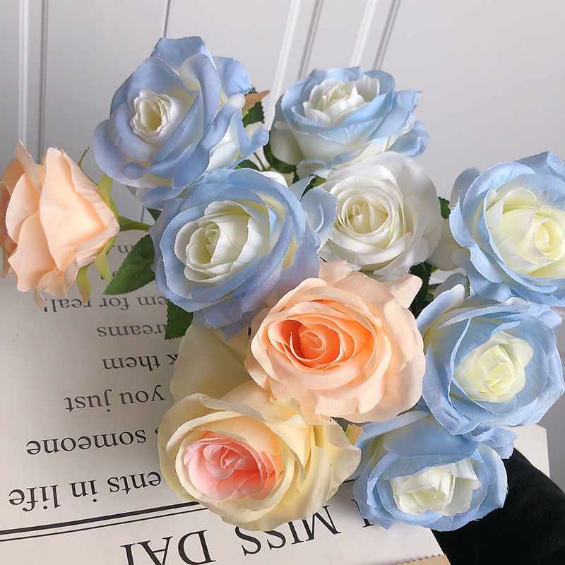 ดอกกุหลาบกิ่งยาว สีขาว สําหรับตกแต่งงานแต่งงาน 1 ชิ้น - รูปที่ 2