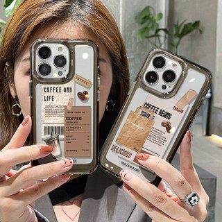 SANRIO Coffee เคสโทรศัพท์มือถือแบบแข็ง ใส กันกระแทก ลาย Starbucks สีเหลือง สําหรับ iPhone 14 11 13 12 X XS Pro Max xr Mini xr 7 plus Samsung Galaxy S22 ultra plus