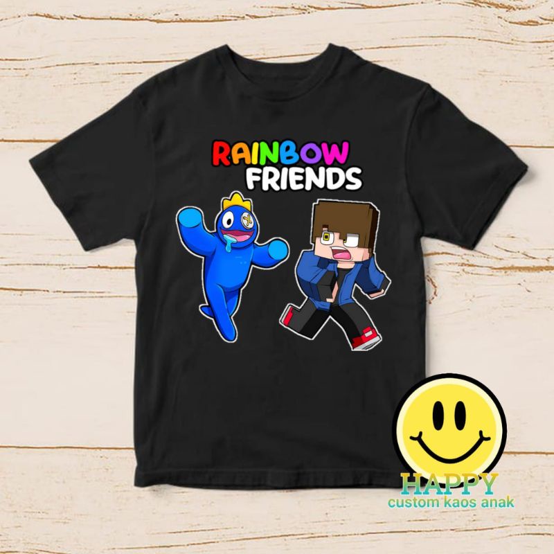 เสื้อยืด ลาย rainbow friends roblox สีรุ้ง สําหรับเด็ก_03