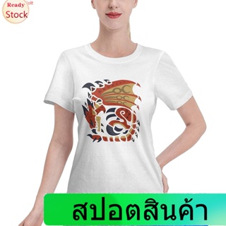 Illicit เสื้อยืดยอดนิยม Monster Hunter World T-Shirts Womens Summer Short Sleeve Tee Crewneck Cotton Tops Popular T_03