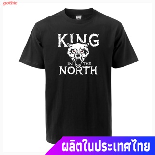 gothic เสื้อยืดลำลอง 2022 Summer New Game Of Thrones T Shirt King In The North Print Fashion Casual Loose Cotton Hi_08