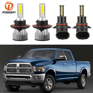 ชุดหลอดไฟตัดหมอก LED 4 ดวง 2 หัว สําหรับ Dodge RAM 1500 2500 3500