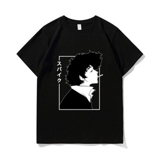 Oijghb99inagil38 ขายดี เสื้อยืดลําลอง ผ้าฝ้าย แขนสั้น พิมพ์ลายการ์ตูนวัว Bebop Spiegel Spike สไตล์ญี่ปุ่น ทรงหลวม สําหรับผู้ชาย