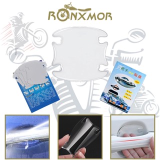 Ronxmor สติกเกอร์ใส ป้องกันรอยขีดข่วน สําหรับติดมือจับประตูรถยนต์ 4 ชิ้น