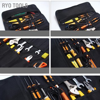  Ryo Tools ม้วนขึ้นกระเป๋าเครื่องมือผ้าออกซ์ฟอร์ดหลายกระเป๋าจับหนากระเป๋าเครื่องมือซิปสำหรับช่างไฟฟ้า