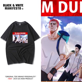 เสื้อยืดคอกลม แขนสั้น ผ้าฝ้าย พิมพ์ลายการ์ตูนอนิเมะ Slam Dunk Kaede Rukawa Kaede Sakuragi แฟชั่นฤดูร้อน สไตล์ญี่ปุ่_09