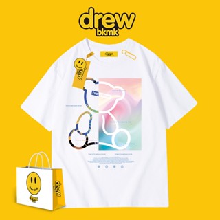 [S-5XL]เสื้อยืดแขนสั้น พิมพ์ลายหมี Justin Biber Smiley drew United แฟชั่นคู่รัก สําหรับผู้ชาย_03