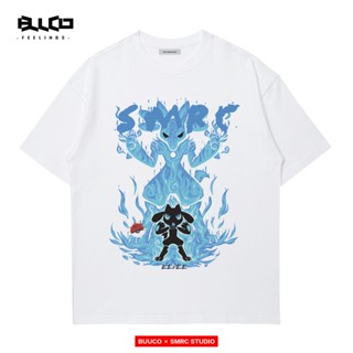 เสื้อยืดแขนสั้น พิมพ์ลาย Pokemon Lucario แฟชั่นฤดูร้อน สําหรับผู้ชาย และคู่รัก_07