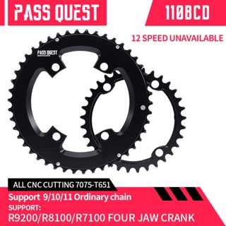 PASS QUEST บจานหน้า 2x Shimano Ultegra R8100 DuraAce R9200 105 R7100 110bcd ใบจาน จักรยานเสือหมอบ 46T-33T 48T-35T 50T-34T 52T-36T 53T-39T 54T-40T