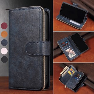 เคส for Redmi Note 12 Pro Plus Pro+ Note12 4G 11 11s Xiaomi POCO X5 Pro 5G เคสโทรศัพท์หนัง TPU แบบฝาพับ พร้อมช่องใส่บัตร และสายคล้อง และขาตั้ง สําหรับ Leather Case Flip Cover Zipper Wallet Mobile Phone Casing เคสฝาพับ เคสเปิดปิด
