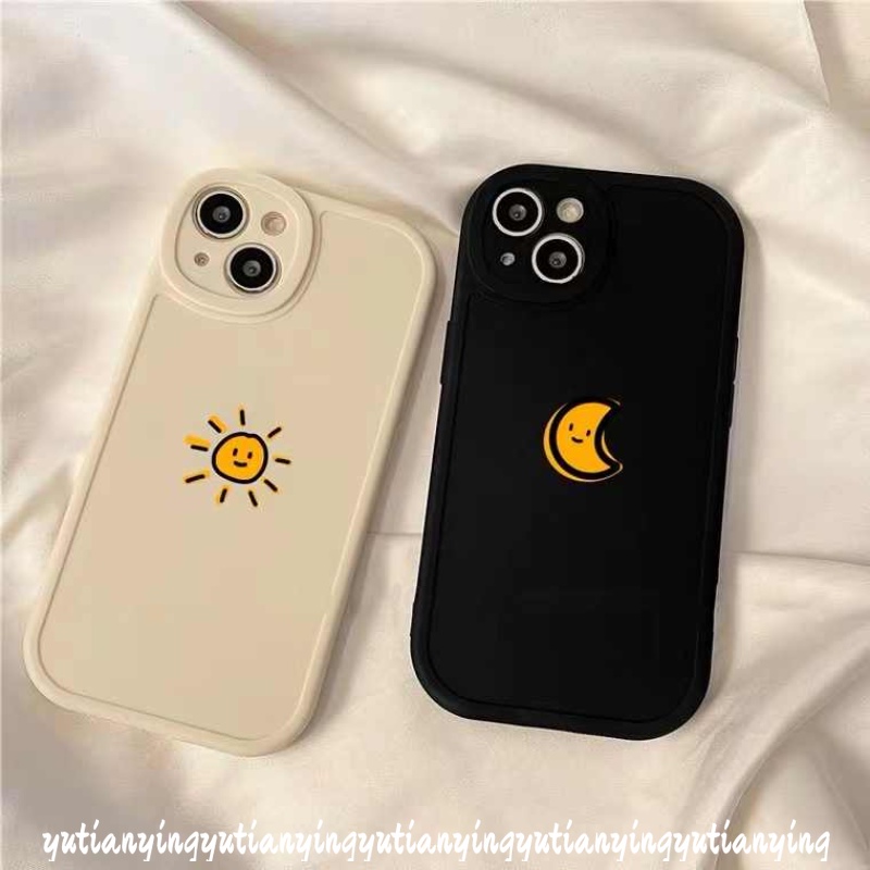 เคสโทรศัพท์มือถือ Tpu นิ่ม ลายดวงจันทร์ ดวงอาทิตย์น่ารัก เรียบง่าย สําหรับ Redmi Note 10 11 9 10s 8 9Pro 11s 10Pro 9s 11Pro + 8Pro Redmi 10C 10 9T 9A 9 10A 9C POCO X3 NFC Pro M3 Mi 12 11 Lite ฝาครอบเคส