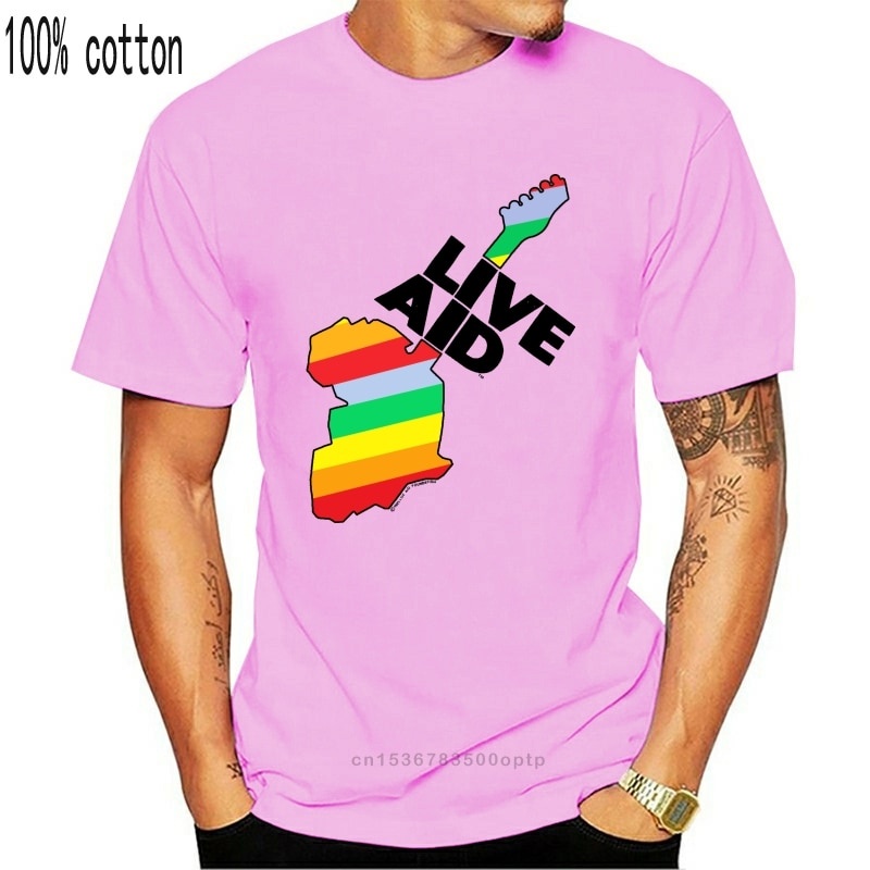 ผ้าฝ้ายเสื้อยืดผู้ชายแฟชั่น Vtg 80S Live Aid Concert 1985 Tour นี้ฤดูร้อนสบายๆแขนสั้นสีขาวขนาด S 3Xl