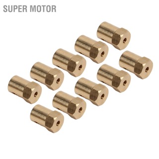 Super Motor 10PCS 12mm Hex ข้อต่อทองเหลืองข้อต่อข้อต่อแบบยืดหยุ่นสำหรับเพลายางรถมอเตอร์ RC พร้อมสกรู