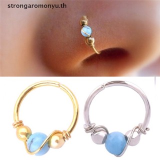 Strongaromonyu จิวจมูก สเตนเลส สีเขียวขุ่น เครื่องประดับ TH