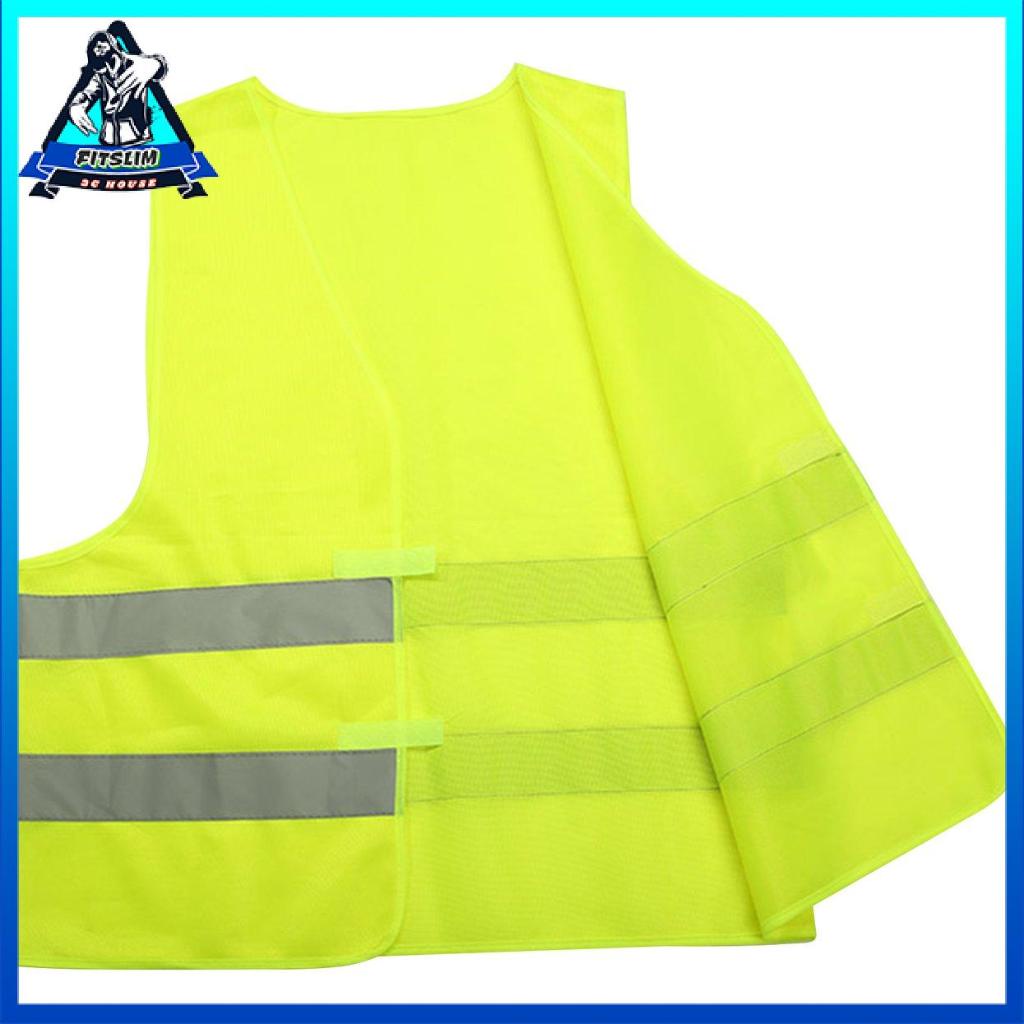 เสื้อกั๊กสะท้อนแสงสะท้อนแสงสีเขียวเรืองแสงเสื้อผ้าความปลอดภัยกลางแจ้ง [P/3]
