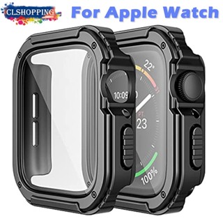 เคสแข็ง TPU พร้อมกระจกนิรภัยกันรอยหน้าจอ สําหรับ Apple Watch 45 มม. 49 มม. Series Ultra 8 7 41 มม. 44 มม. 40 มม. 42 มม. 38 มม. iWatch 6 5 4 3 2 1