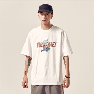 Short-Sleeved T-Shirt Men Youth Trend Rubik Cube Printing Loose Simple Solid Color Round Neck All-Match T-Shirt_02