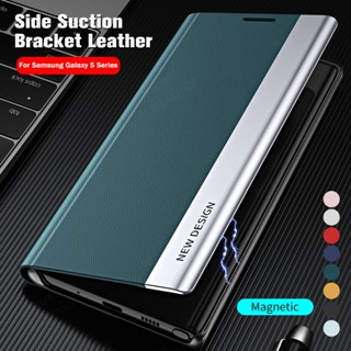 Luxury 6D Plating Leather Flip For Samsung Galaxy S23 Ultra Magnetic Book Stand Coque Sumsung Samung S23+ S 23 Plus Case Cover