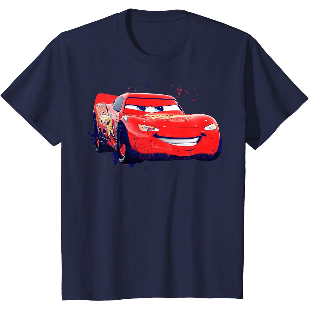 เสื้อยืด พิมพ์ลาย Disney Pixar Cars Lightning McQueen สําหรับเด็ก_03