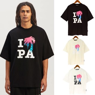 เสื้อยืดแขนสั้น คอกลม แบบสวมหัว พิมพ์ลาย Palm I LOVE PA แฟชั่นคู่รัก สไตล์คลาสสิก 2023SS