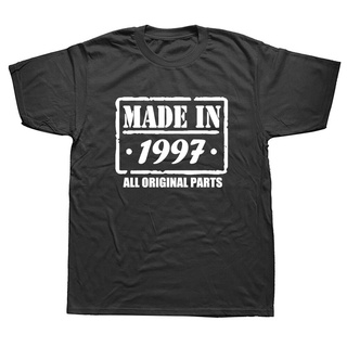 Made In 1997 All Original Part T Shirt Funny Men Short Sleeves Vintage Classic Birthday Gift Cotton Comfortable Par_03