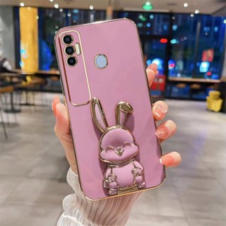 เคสโทรศัพท์มือถือ TPU ลายกระต่ายหน้ายิ้ม หรูหรา สําหรับ Tecno Spark 7 7T Spark 7 Pro KF6 KF6j 2023